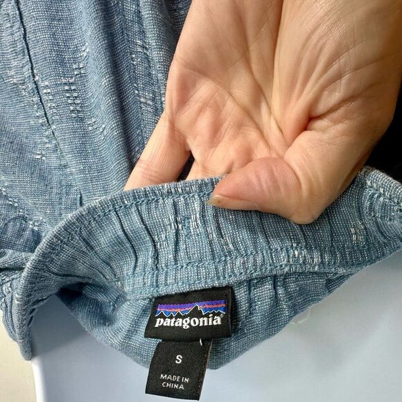 Patagonia Island Hemp Beach Blue Joggers Drawstring Lounge Baggy Pants Size S - Picture 13 of 15